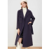 Long pure wool coat with a suit collar