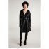 Classic modern trench coat oversized leather jacket